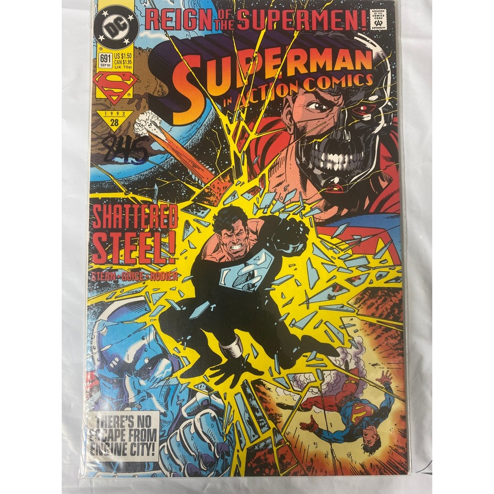 Superman Action Comics 691‎ Reign of the Supermen Shattered Steel DC Comics 1993